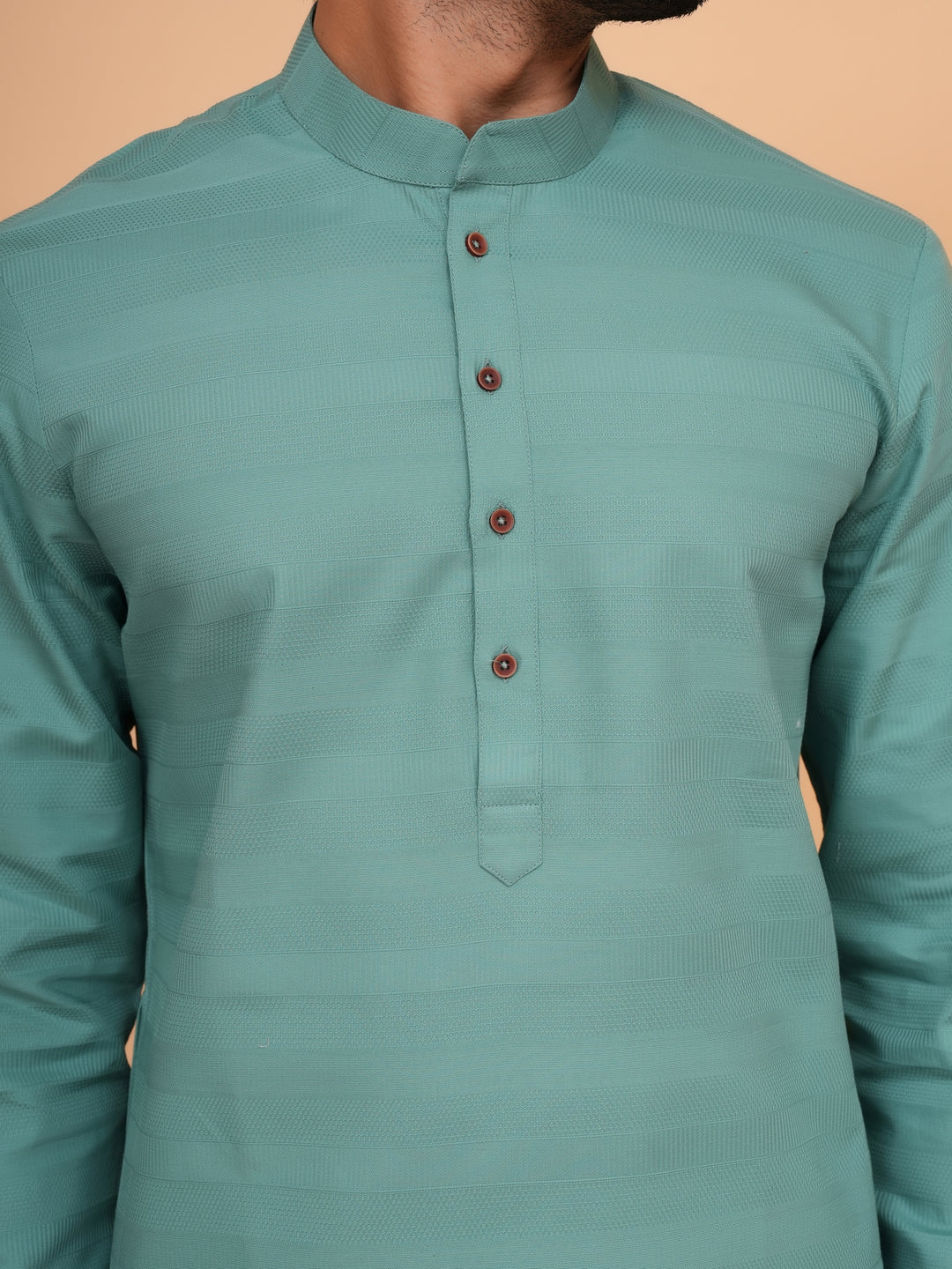 Striped Green Kurta Set - KM45155-70