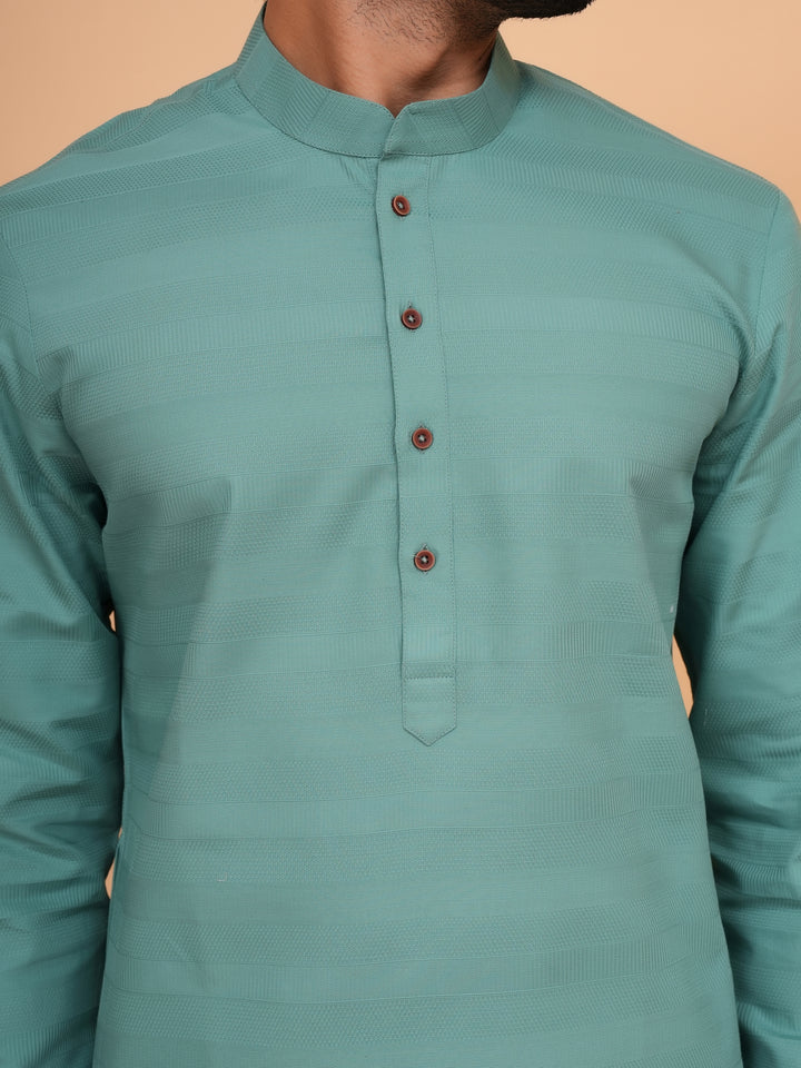 Striped Green Kurta Set - KM45155-70