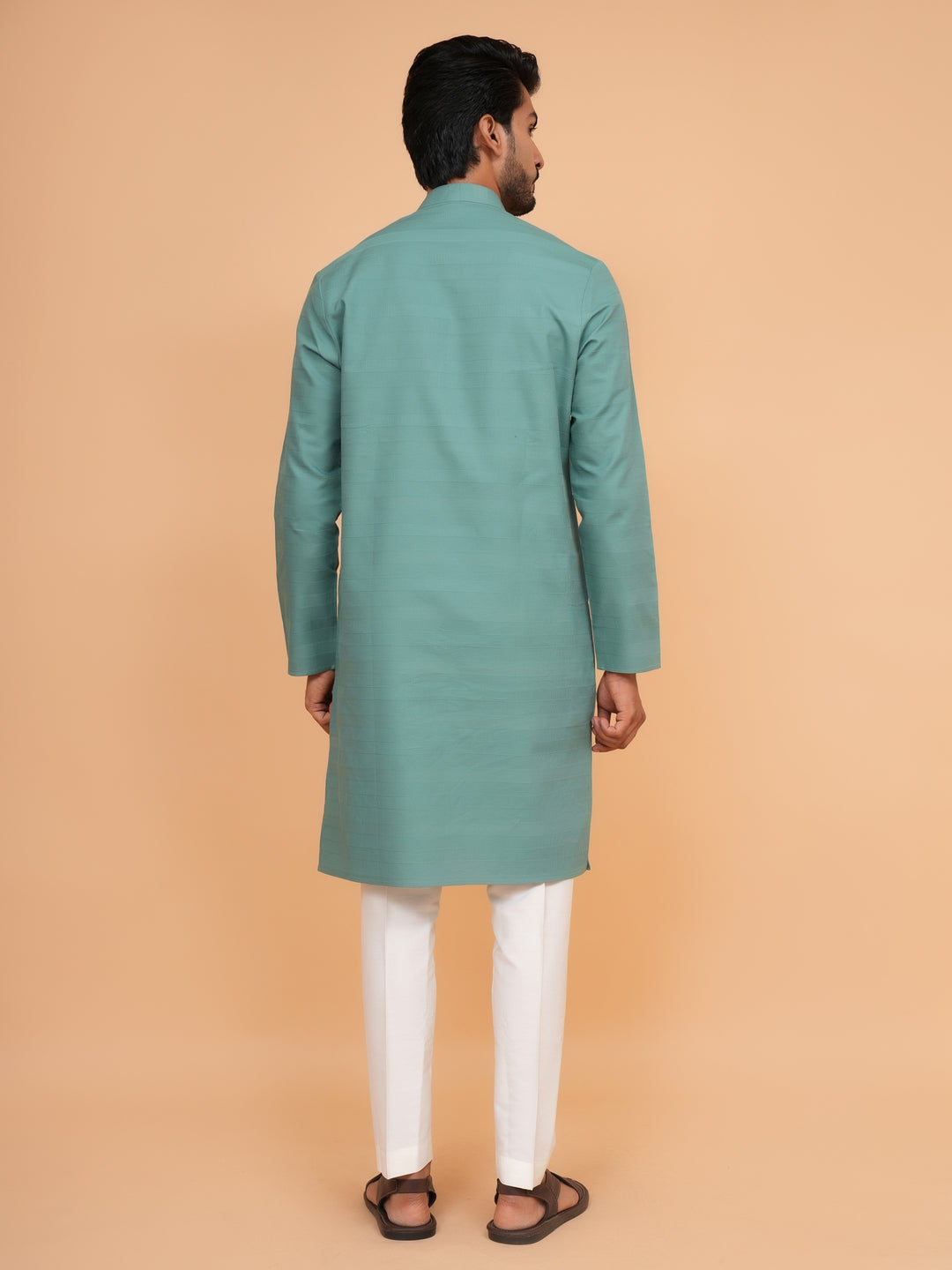 Striped Green Kurta Set - KM45155-70