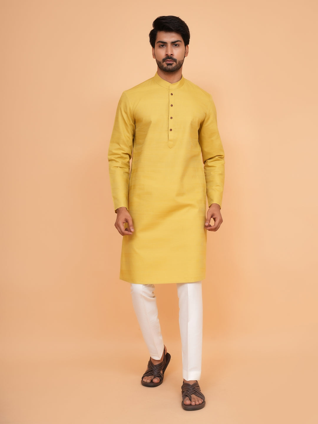 Striped Mustard Kurta Set - KM45155-67