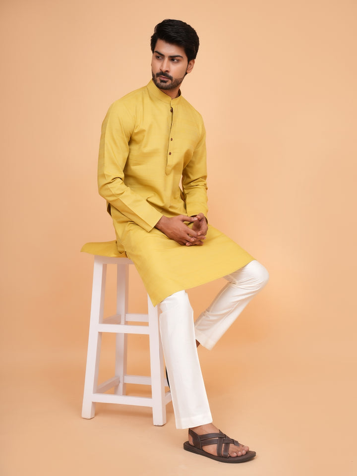 Striped Mustard Kurta Set - KM45155-67