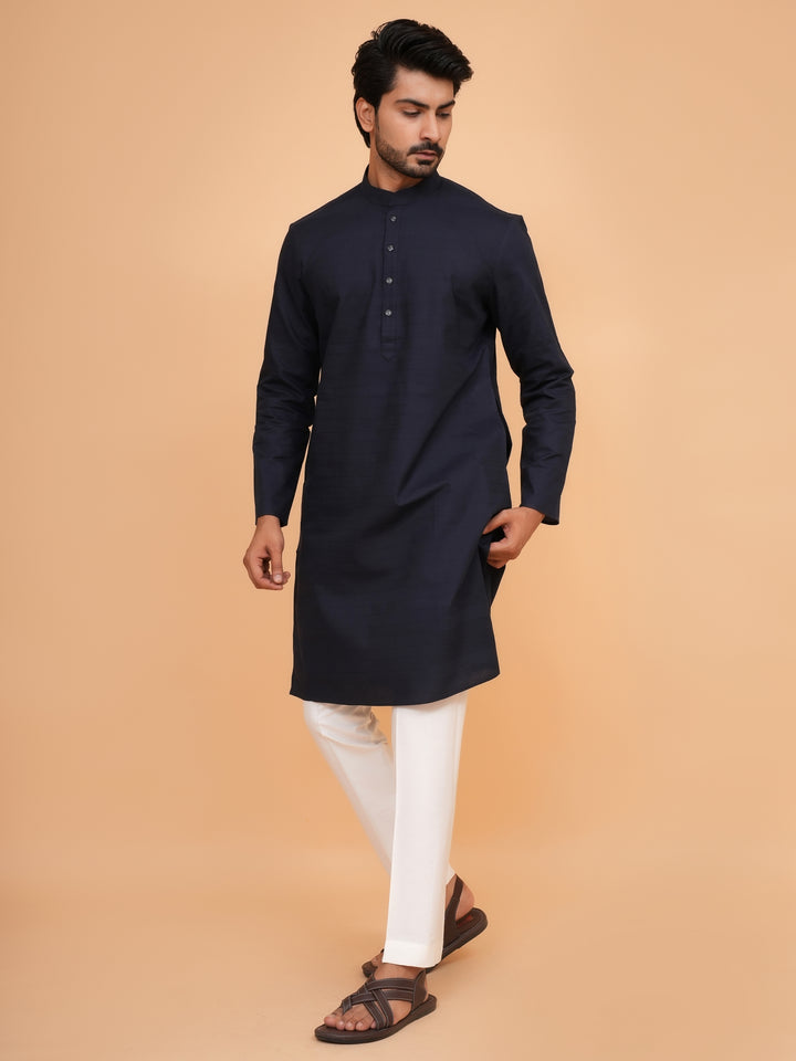 Striped Navy Blue Kurta Set - KM45155-62