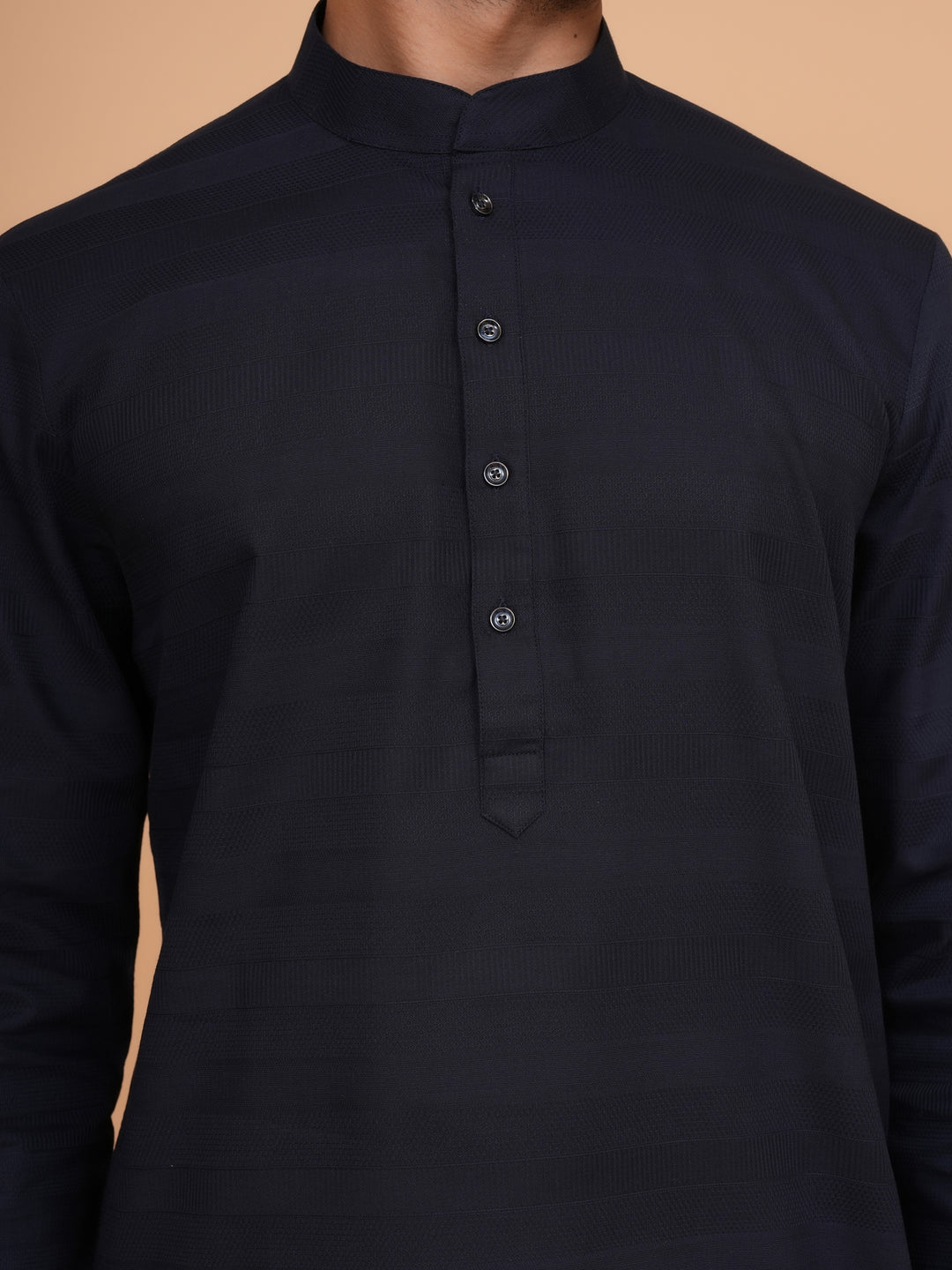 Striped Navy Blue Kurta Set - KM45155-62