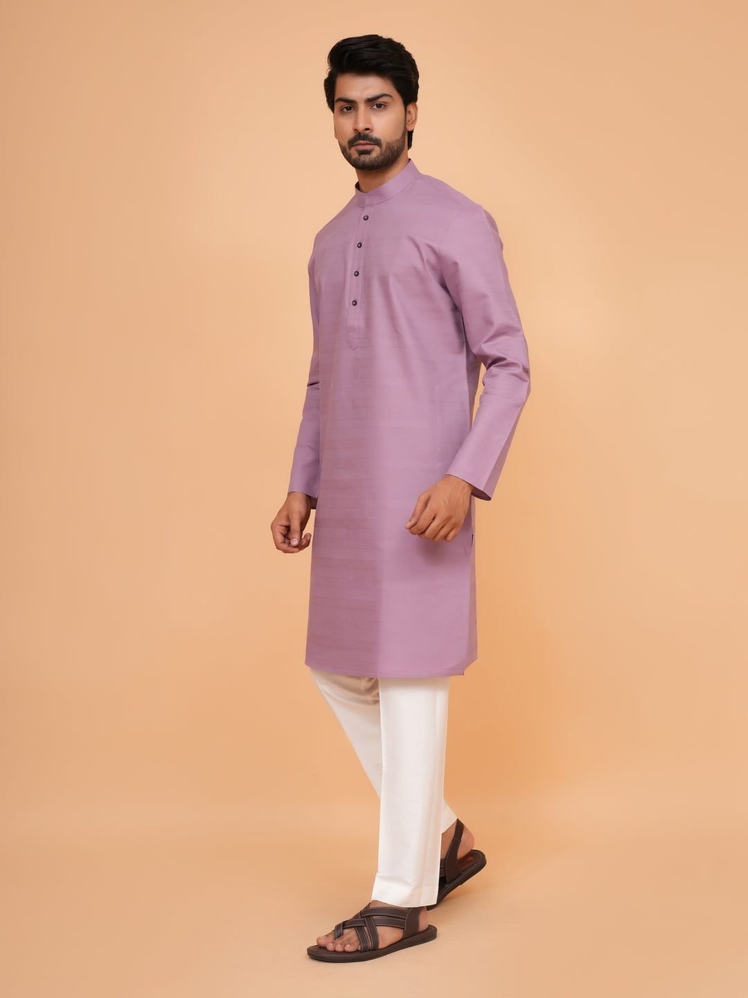 Striped Purple Kurta Set - KM45155-69