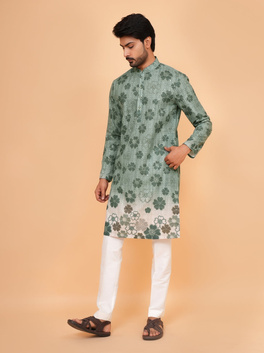 Sequence Green Kurta Set - KM45196-8524D
