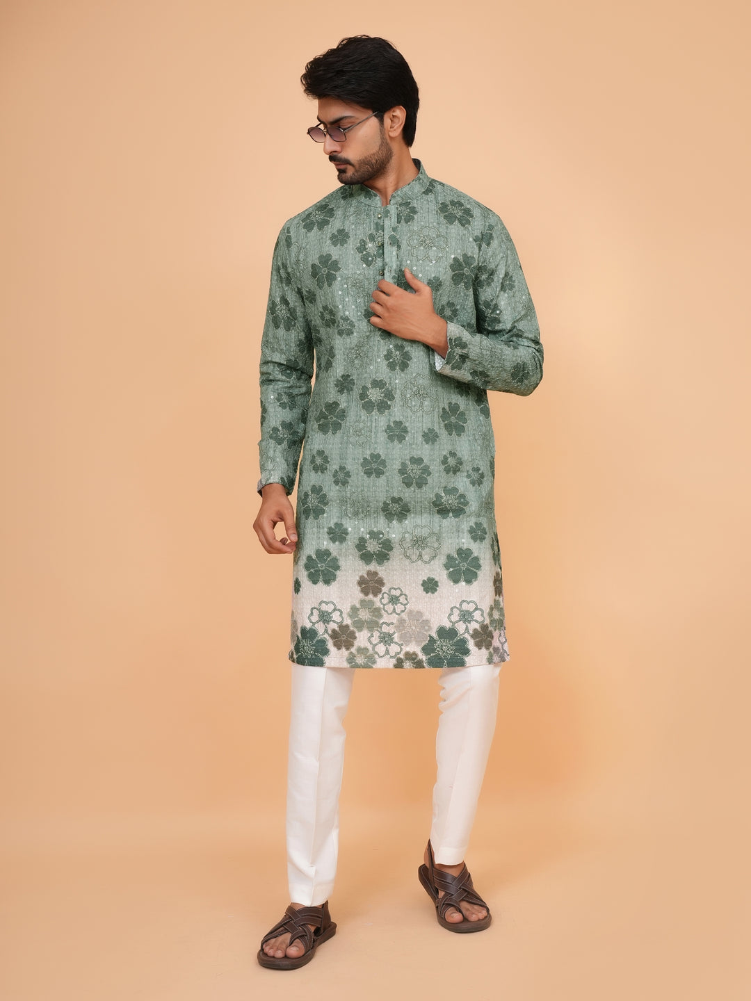 Sequence Green Kurta Set - KM45196-8524D
