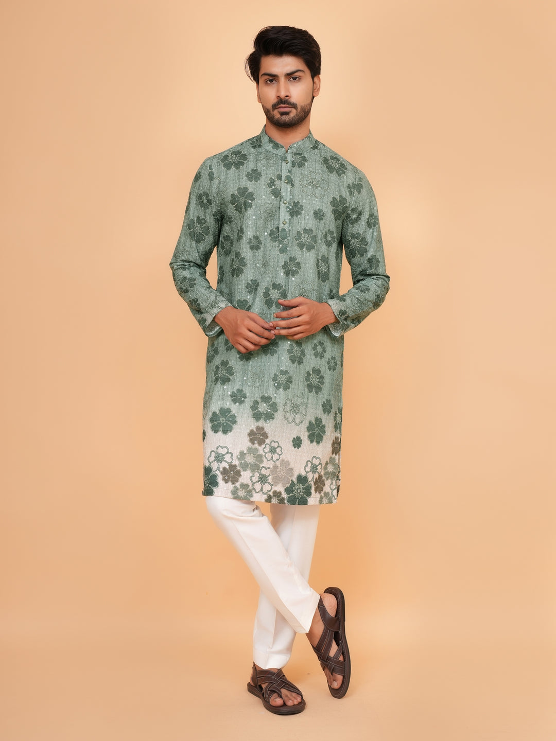 Sequence Green Kurta Set - KM45196-8524D