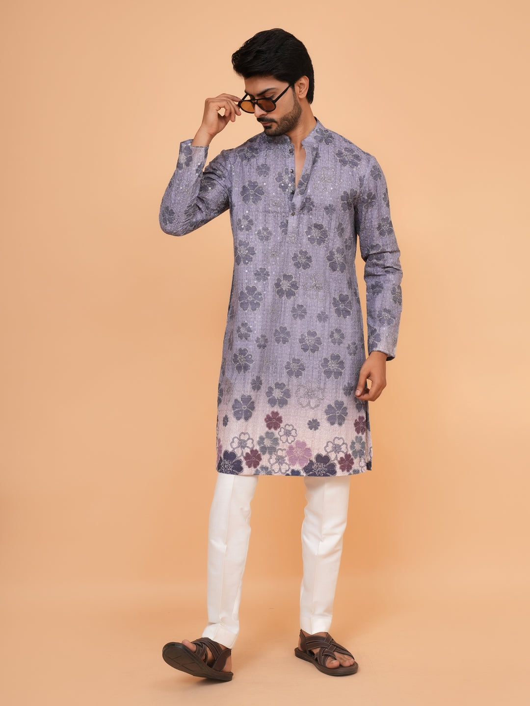 Sequence Grey Kurta Set - KM45196-8524A