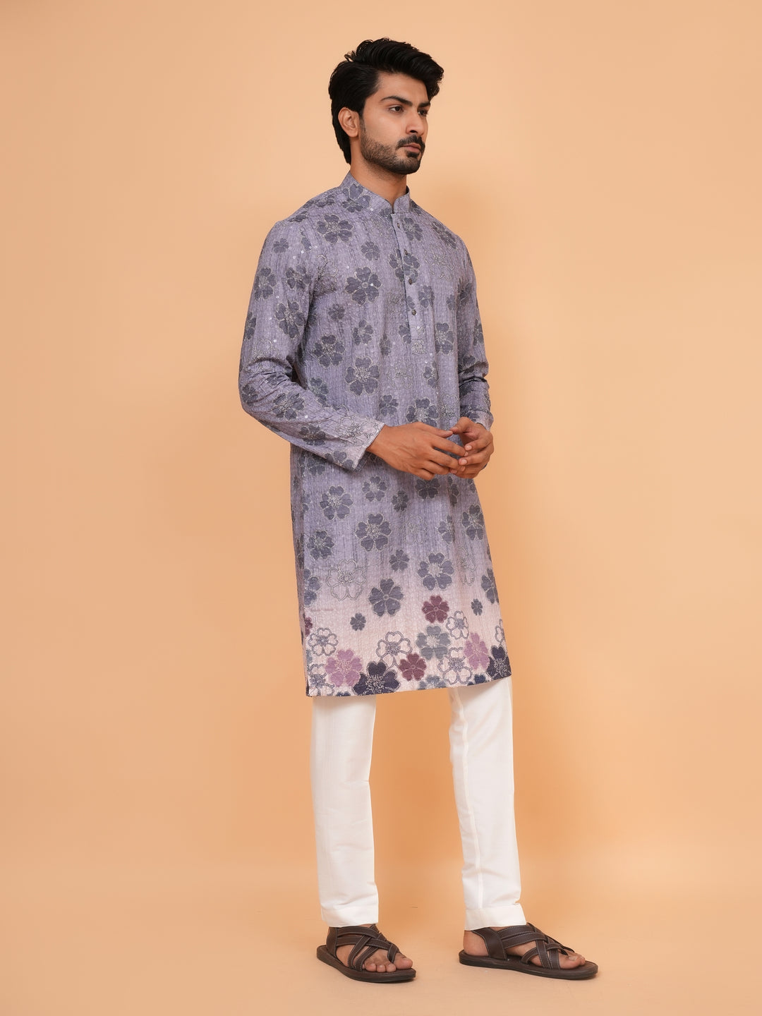 Sequence Grey Kurta Set - KM45196-8524A