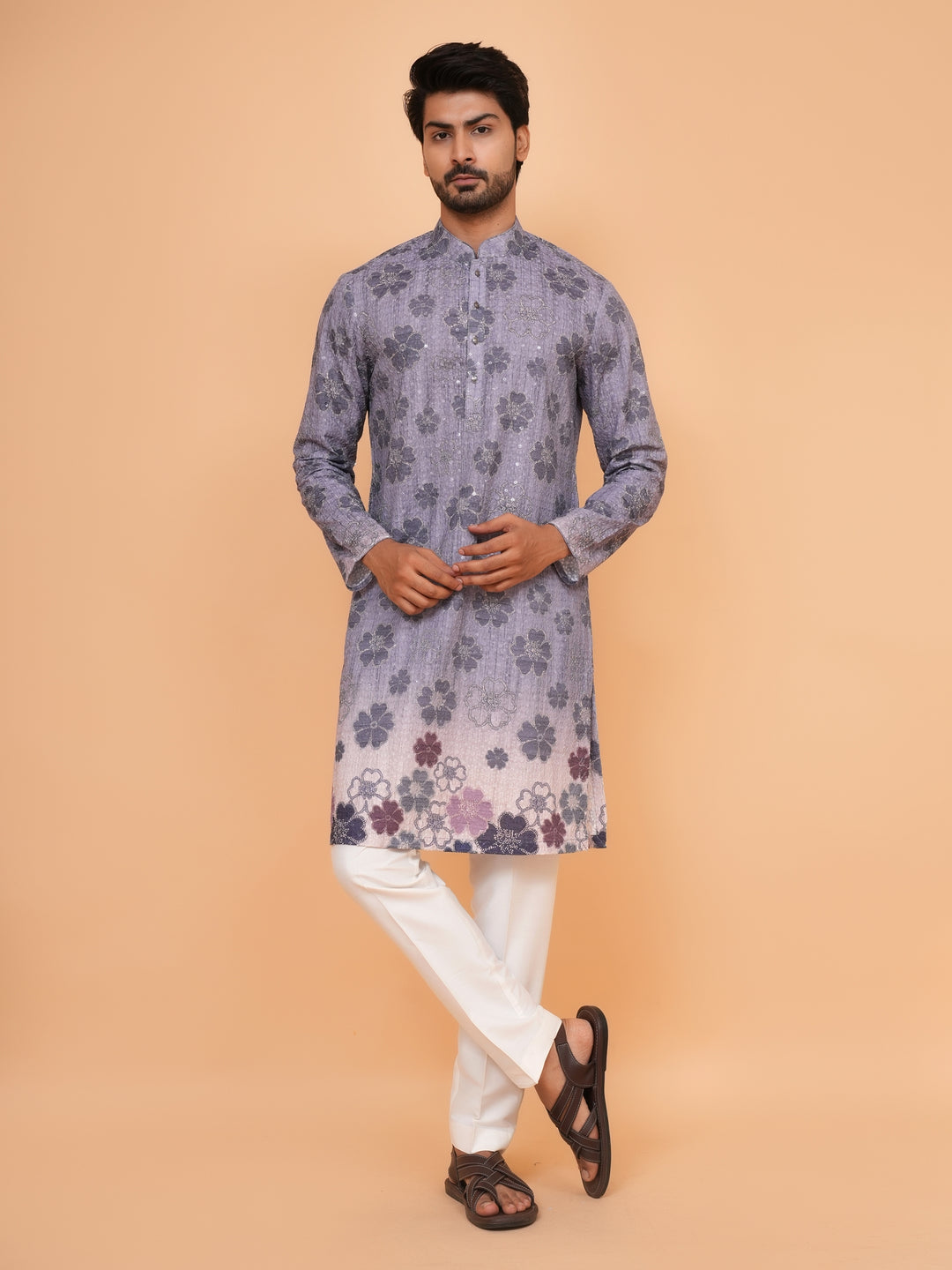 Sequence Grey Kurta Set - KM45196-8524A