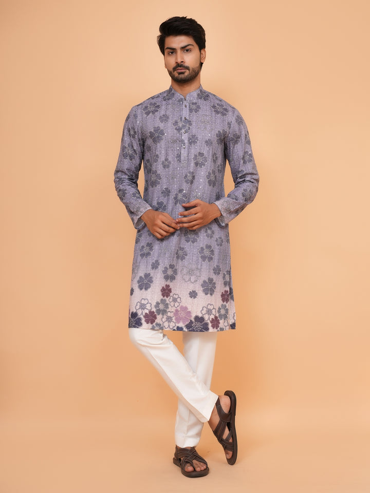 Sequence Grey Kurta Set - KM45196-8524A