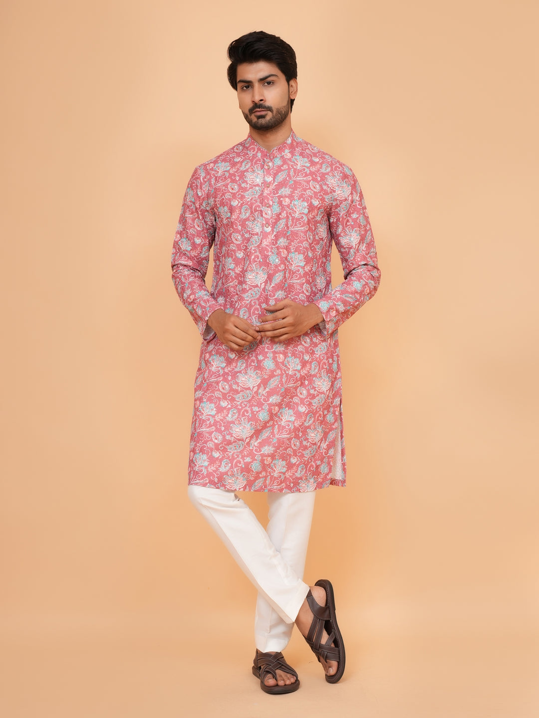 Floral Rust Kurta Set - KM45197-8505A