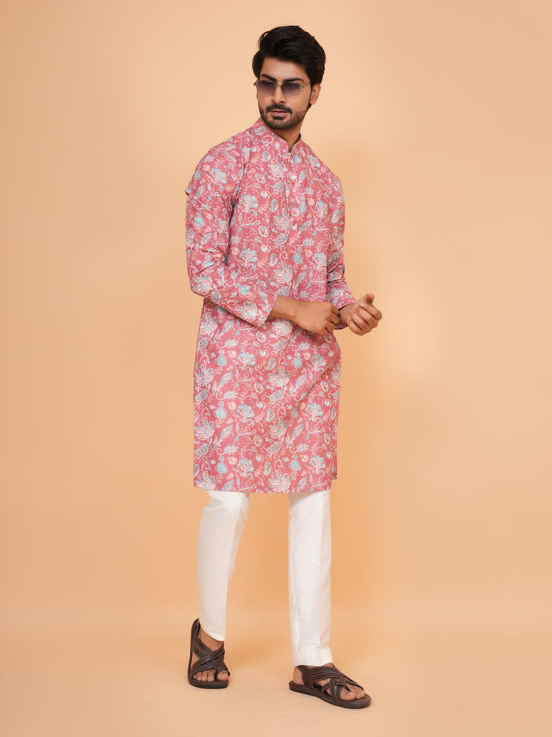 Floral Rust Kurta Set - KM45197-8505A