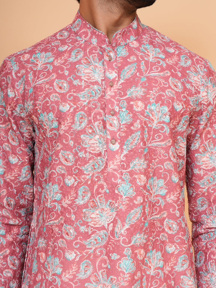 Floral Rust Kurta Set - KM45197-8505A