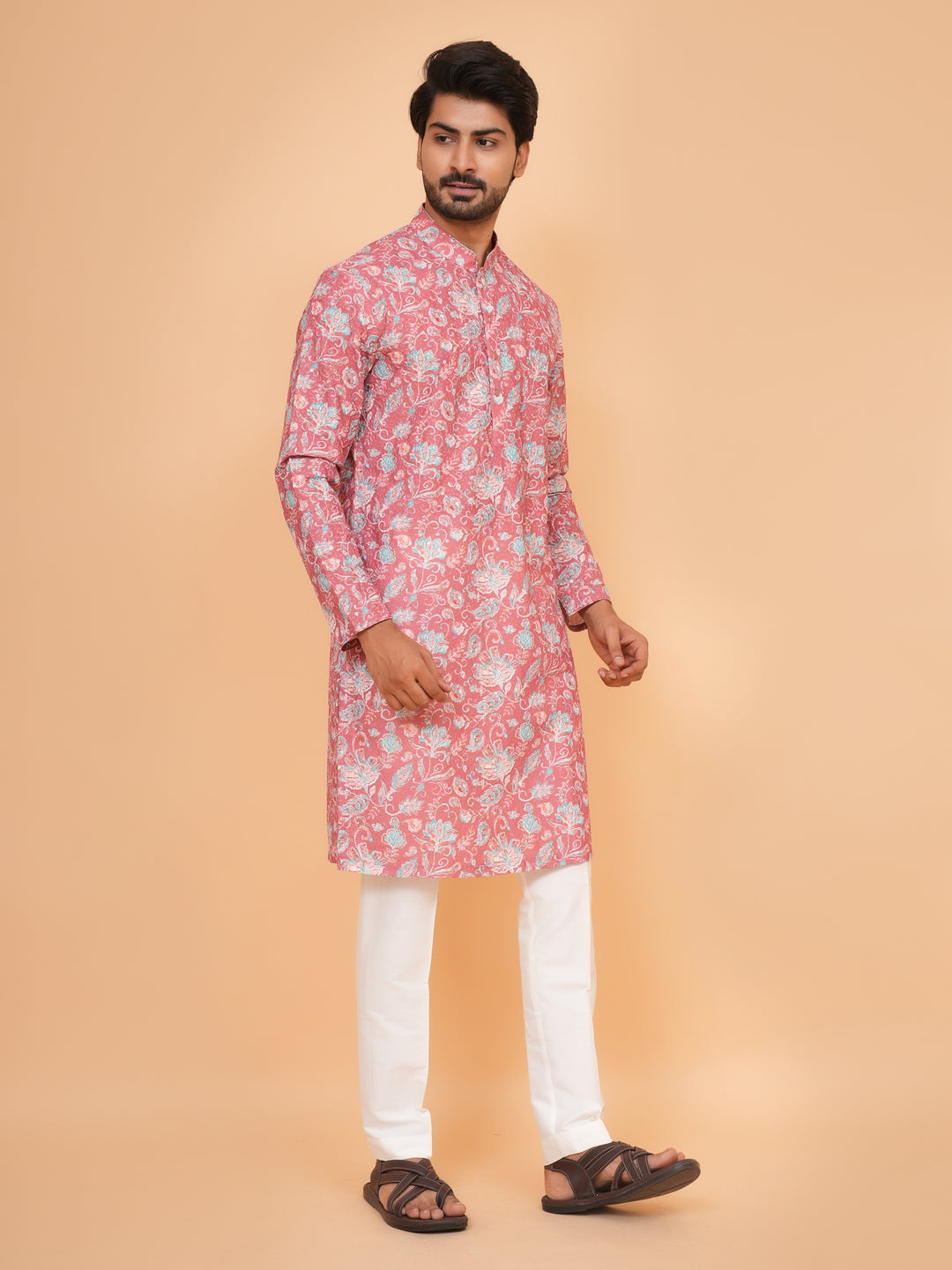 Floral Rust Kurta Set - KM45197-8505A