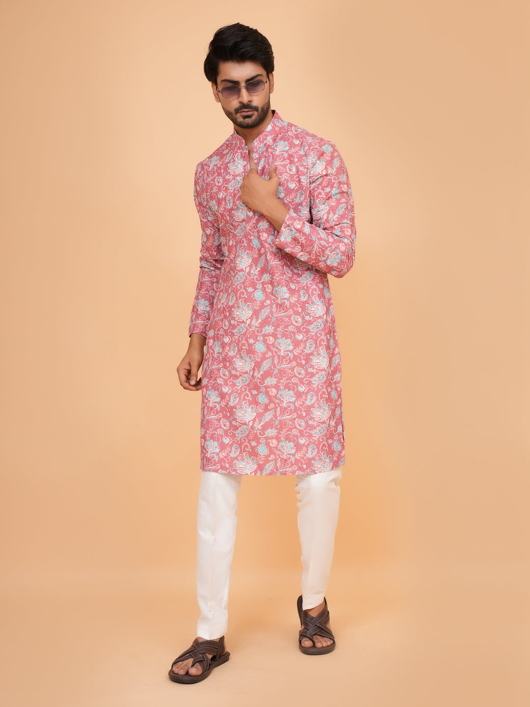 Floral Rust Kurta Set - KM45197-8505A