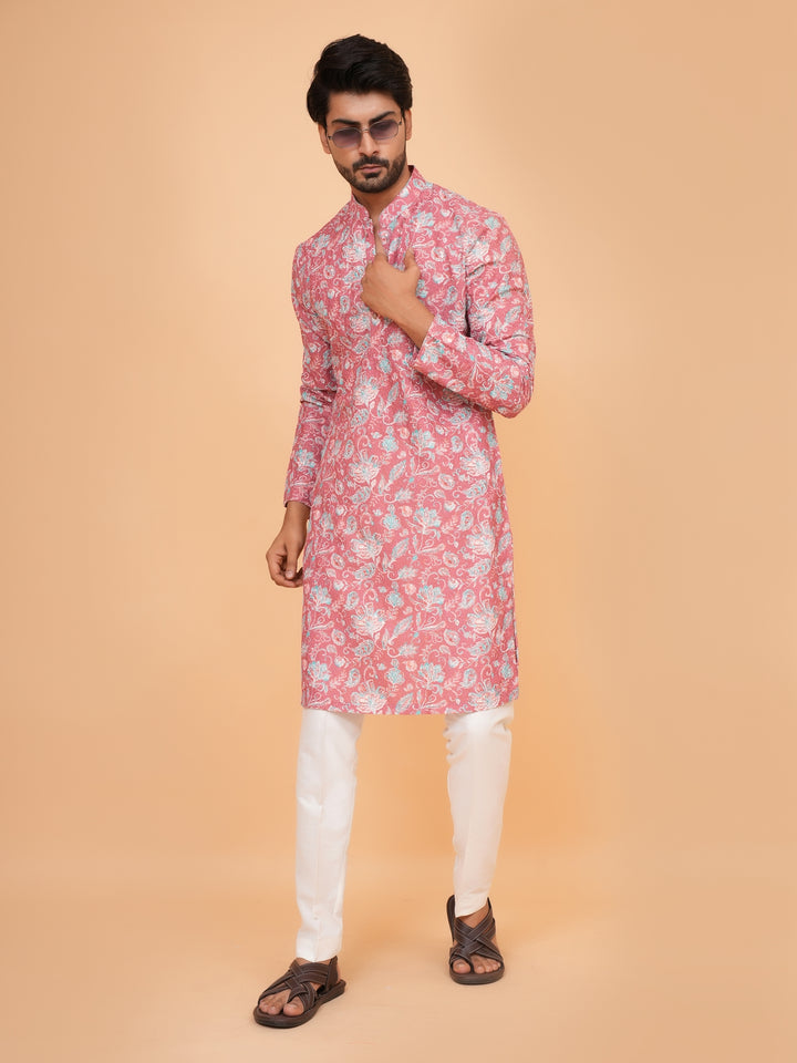 Floral Rust Kurta Set - KM45197-8505A