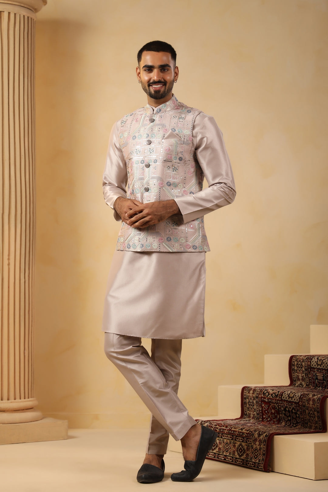 Sequence Grey Jacket Kurta Set - JM45151-8