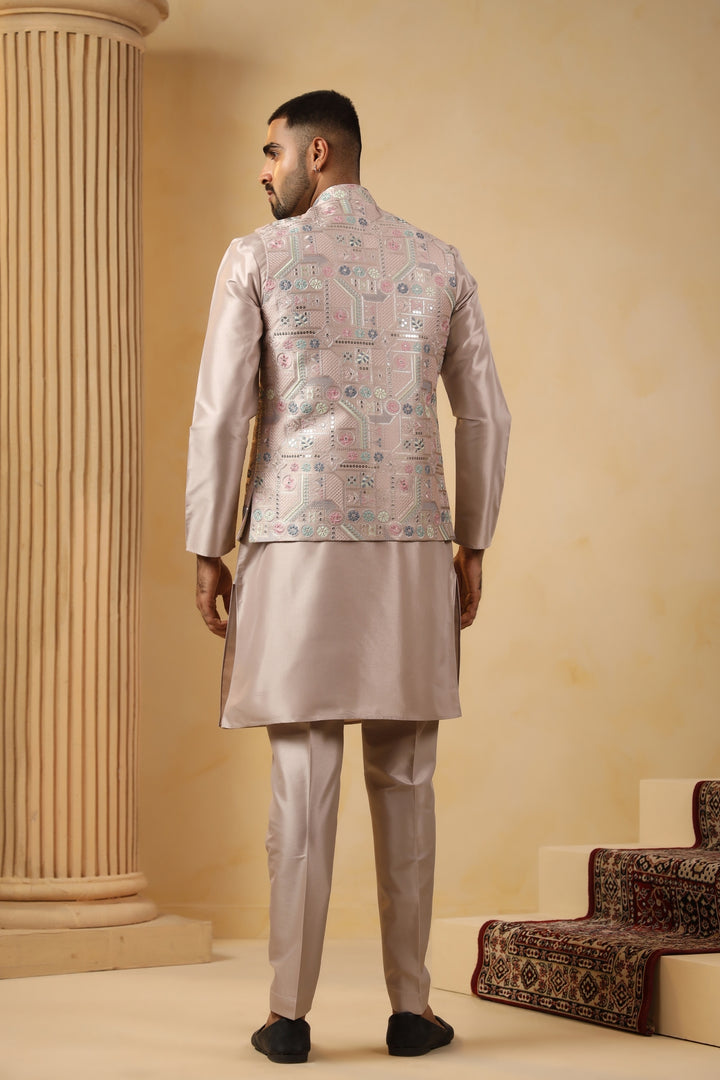 Sequence Grey Jacket Kurta Set - JM45151-8