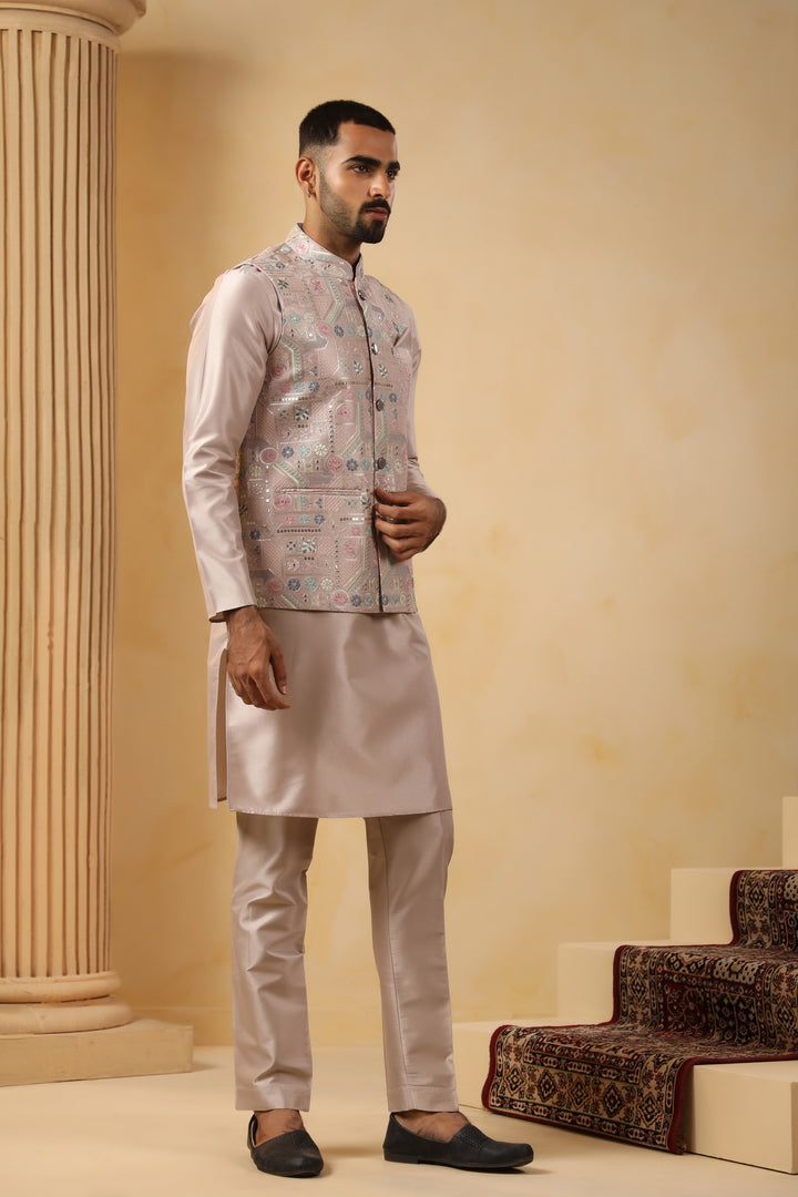 Sequence Grey Jacket Kurta Set - JM45151-8