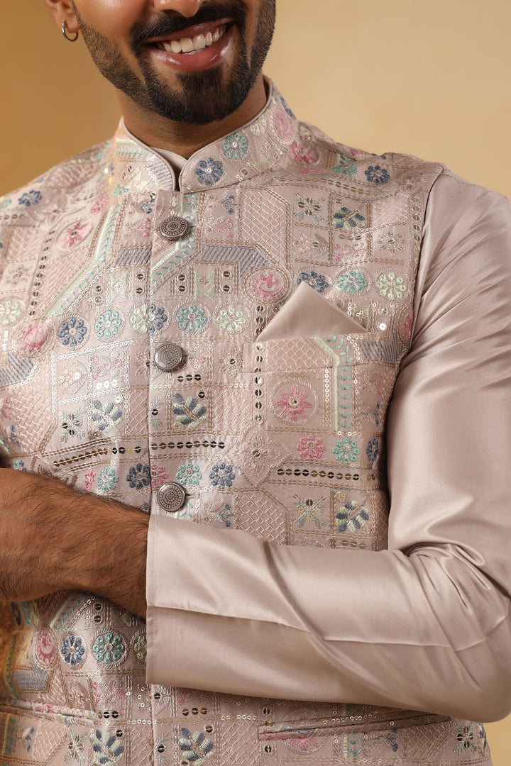 Sequence Grey Jacket Kurta Set - JM45151-8
