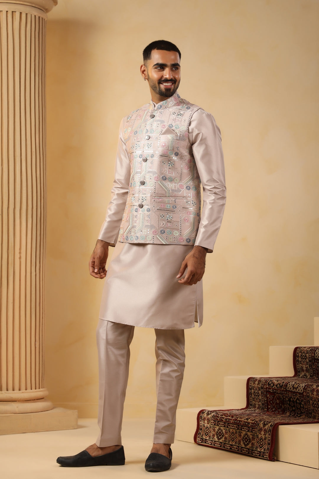 Sequence Grey Jacket Kurta Set - JM45151-8