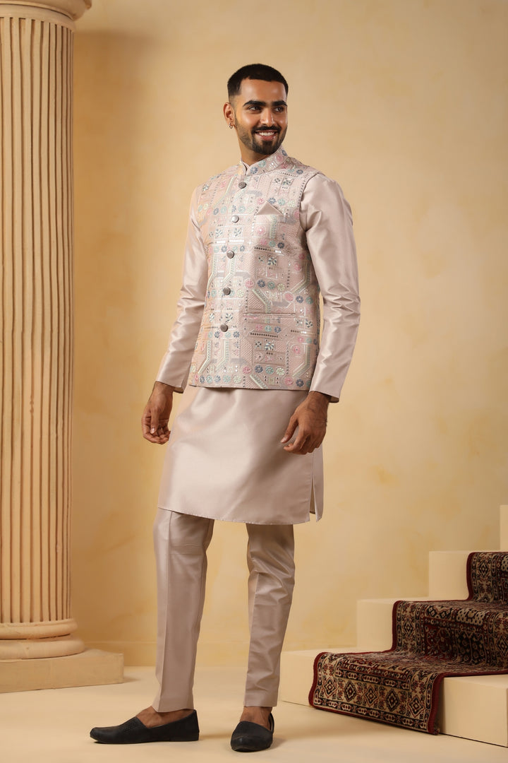 Sequence Grey Jacket Kurta Set - JM45151-8