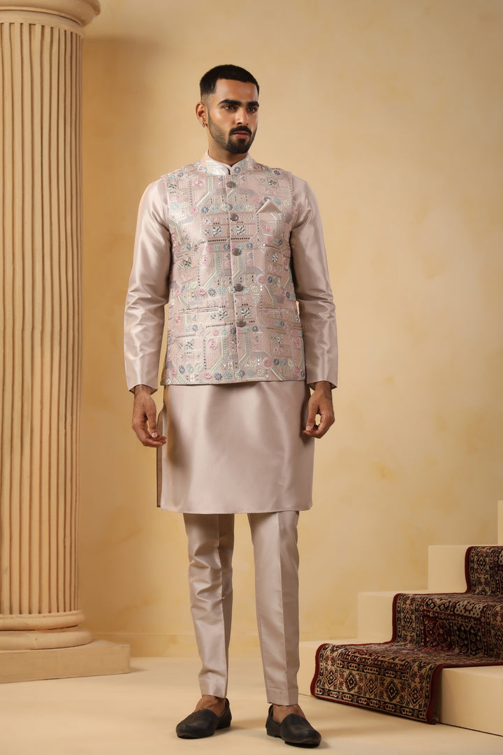Sequence Grey Jacket Kurta Set - JM45151-8