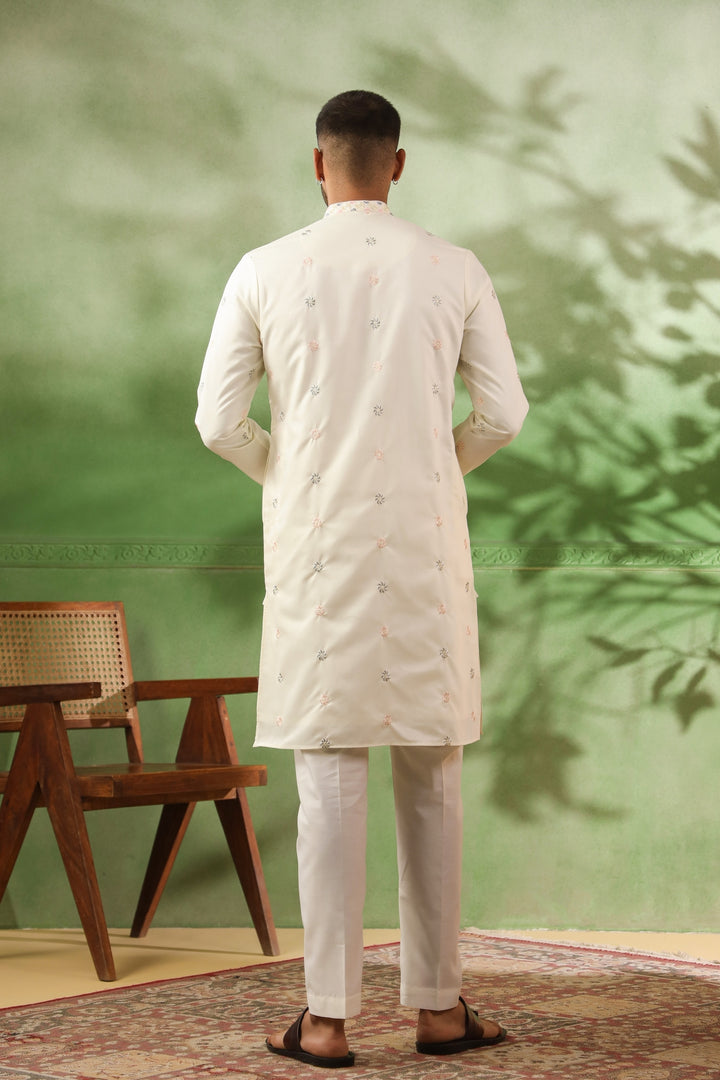 Sequence Off White Kurta Set - KM43482-1