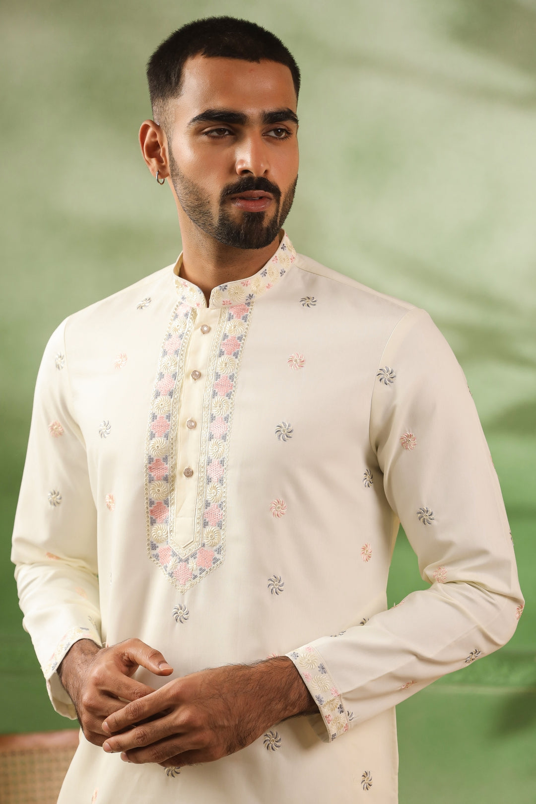 Sequence Off White Kurta Set - KM43482-1