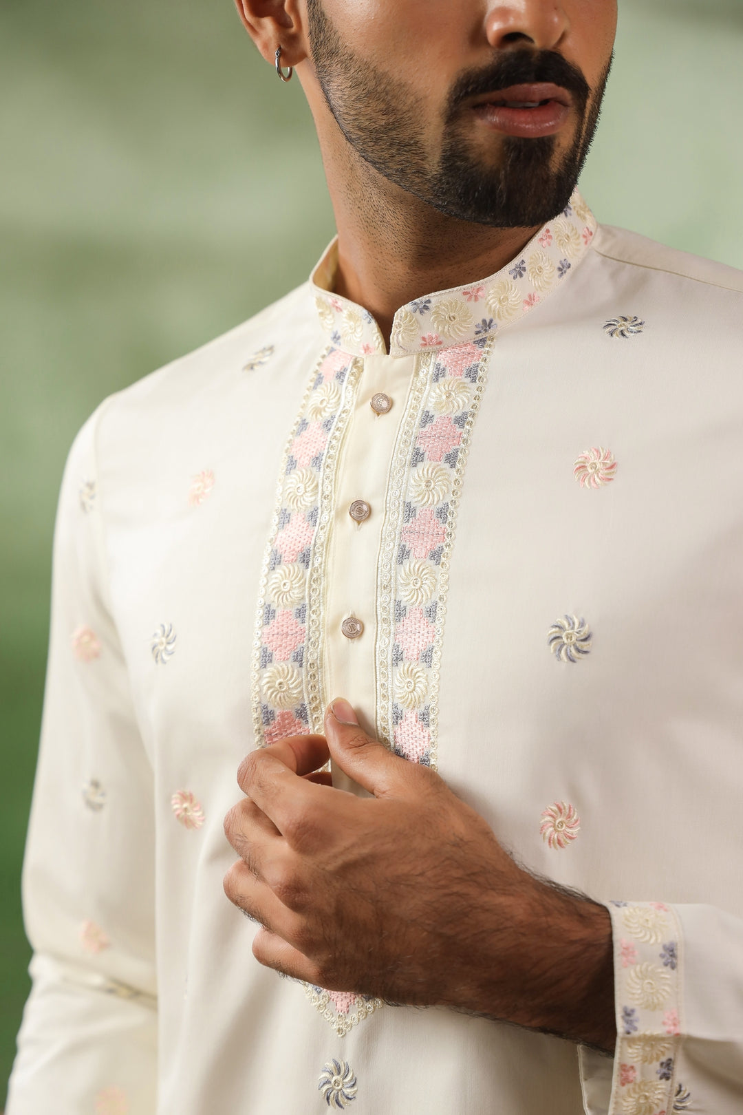 Sequence Off White Kurta Set - KM43482-1