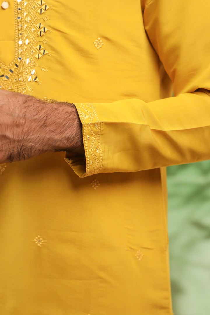Mirror Work Mustard Kurta Set - KM45111-T19