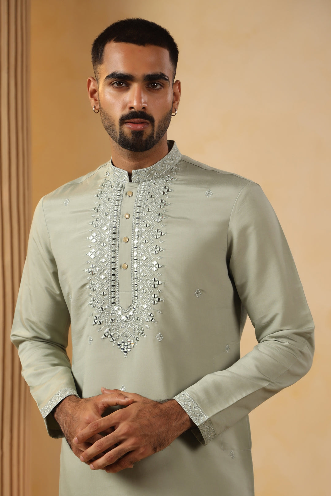 Mirror Work Pista Kurta Set - KM45111-T5