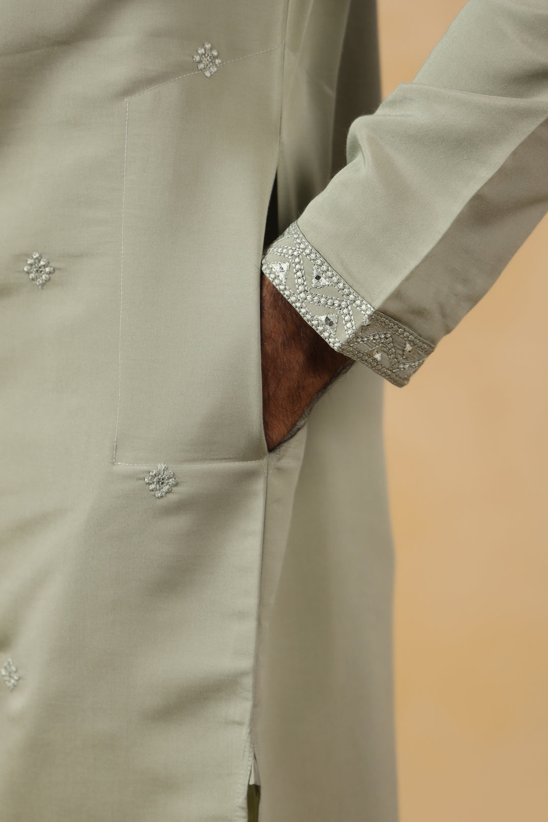 Mirror Work Pista Kurta Set - KM45111-T5