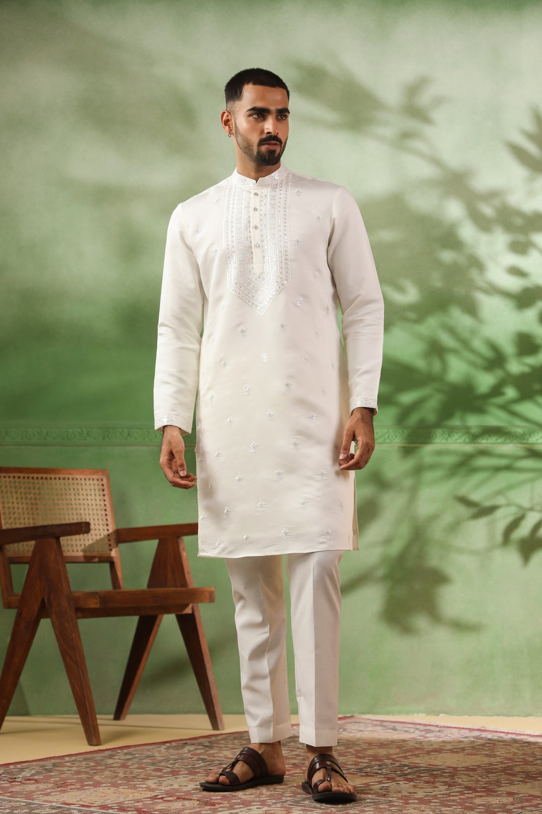 Sequence Off White Kurta Set - KM45112-T1