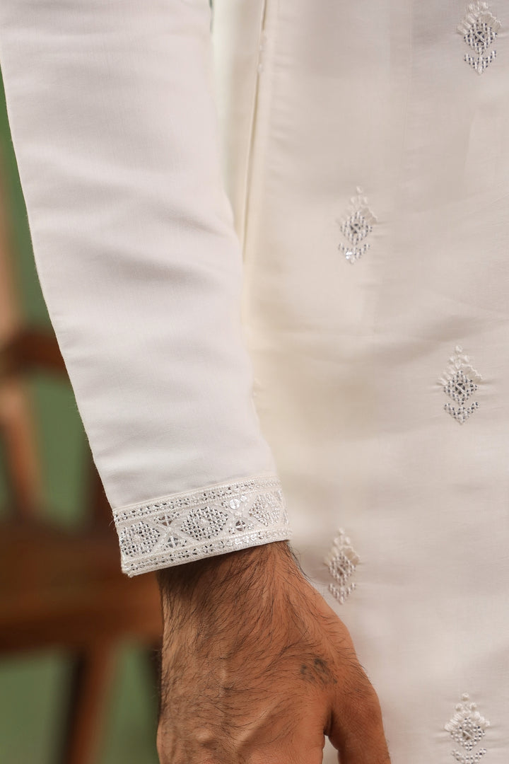 Sequence Off White Kurta Set - KM45112-T1