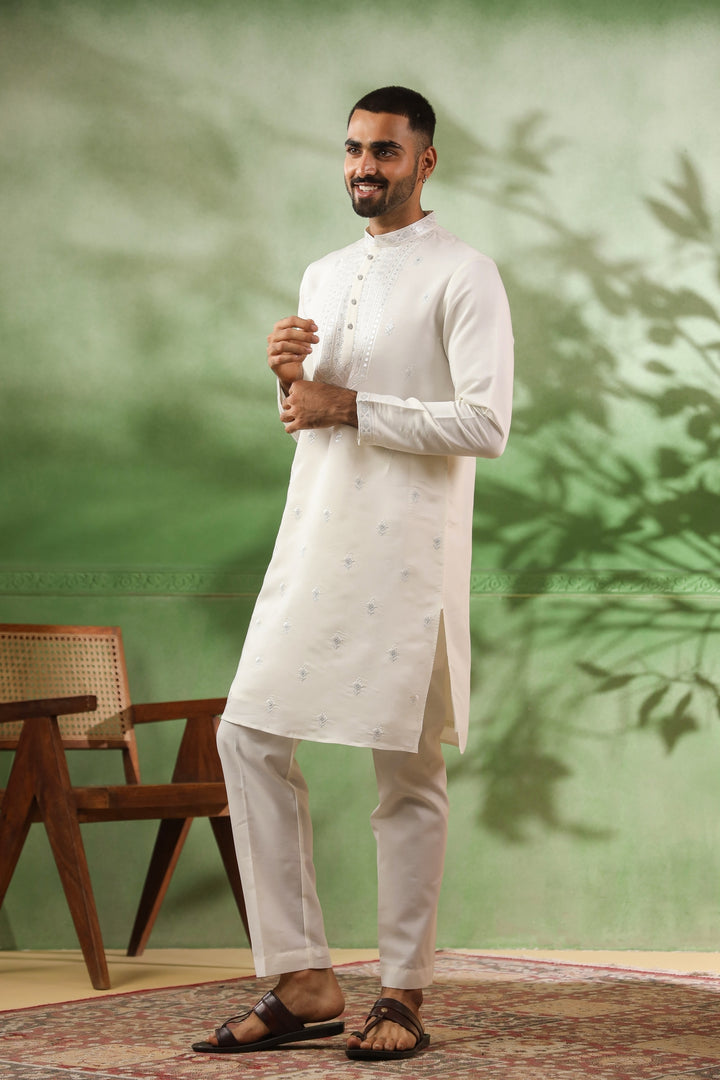 Sequence Off White Kurta Set - KM45112-T1