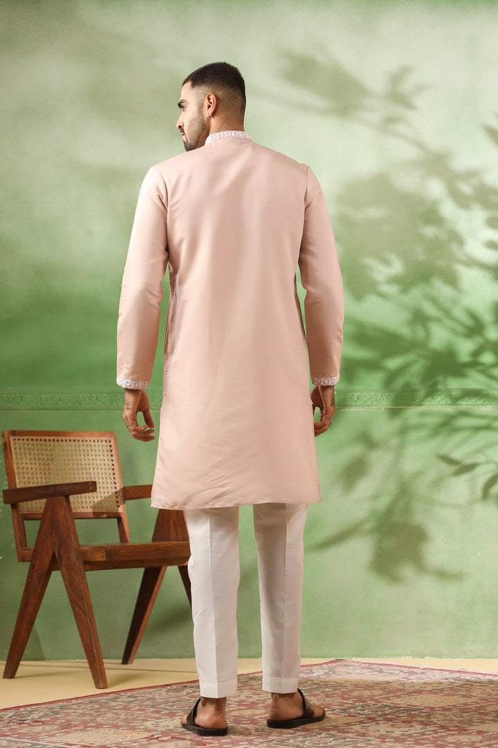 Ethnic Motifs Peach Kurta Set - KM45113-T4