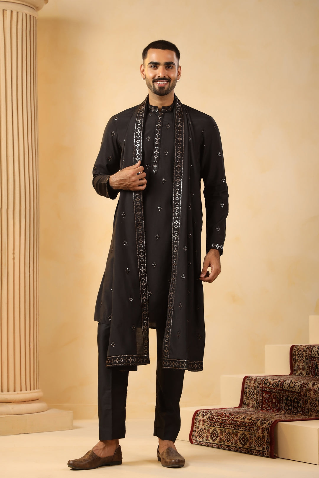 Sequence Black Kurta Set - KM45132D-11