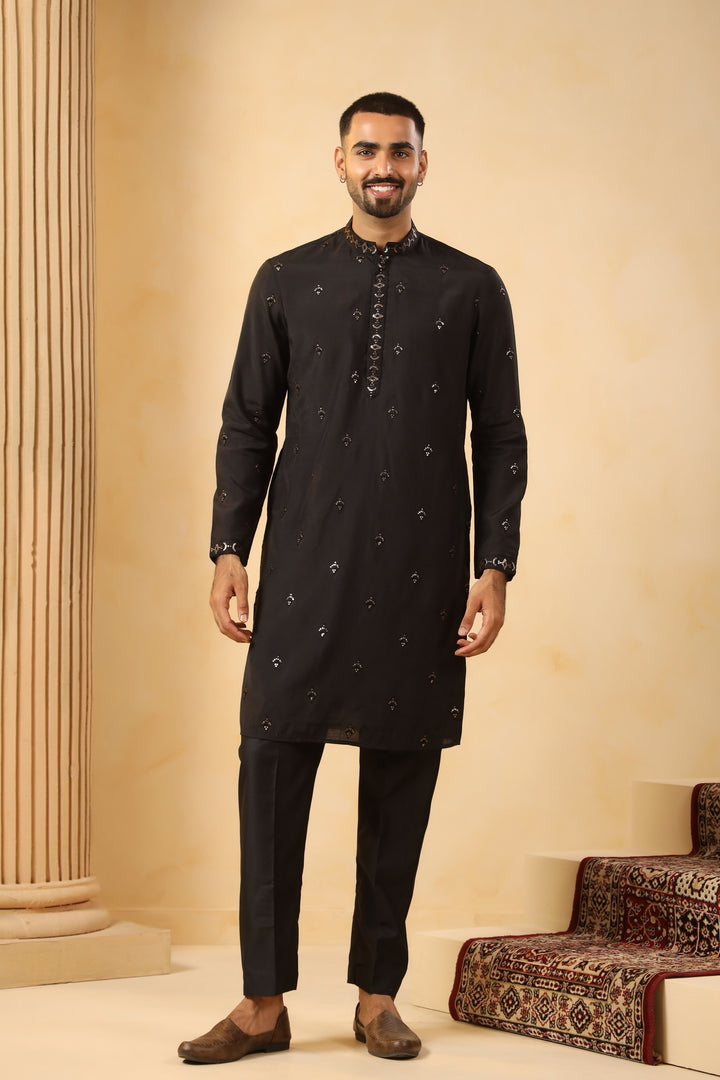 Sequence Black Kurta Set - KM45132D-11