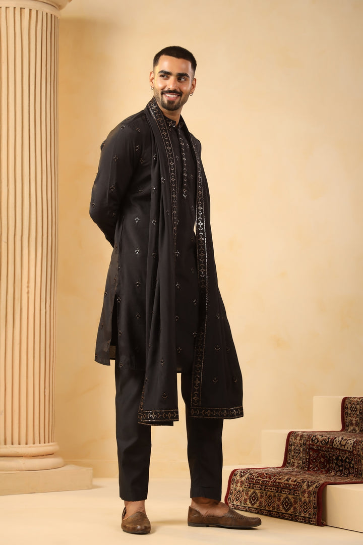 Sequence Black Kurta Set - KM45132D-11