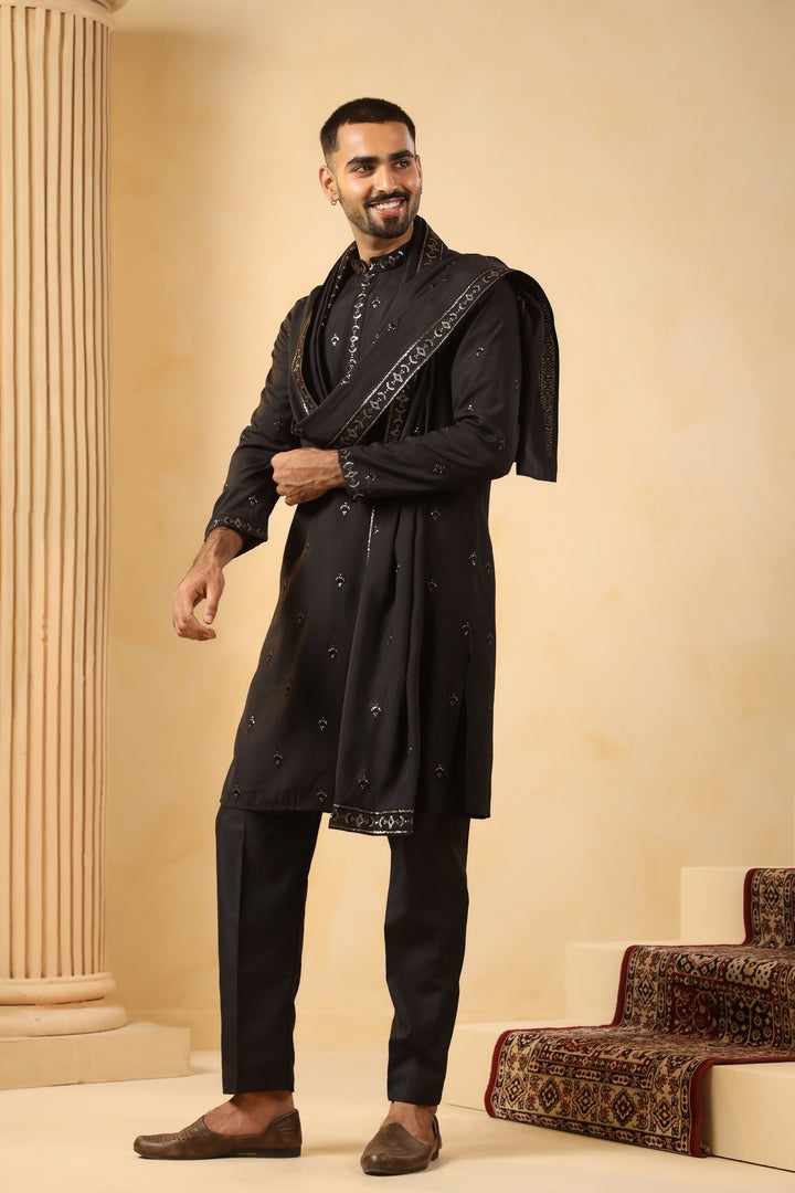 Sequence Black Kurta Set - KM45132D-11