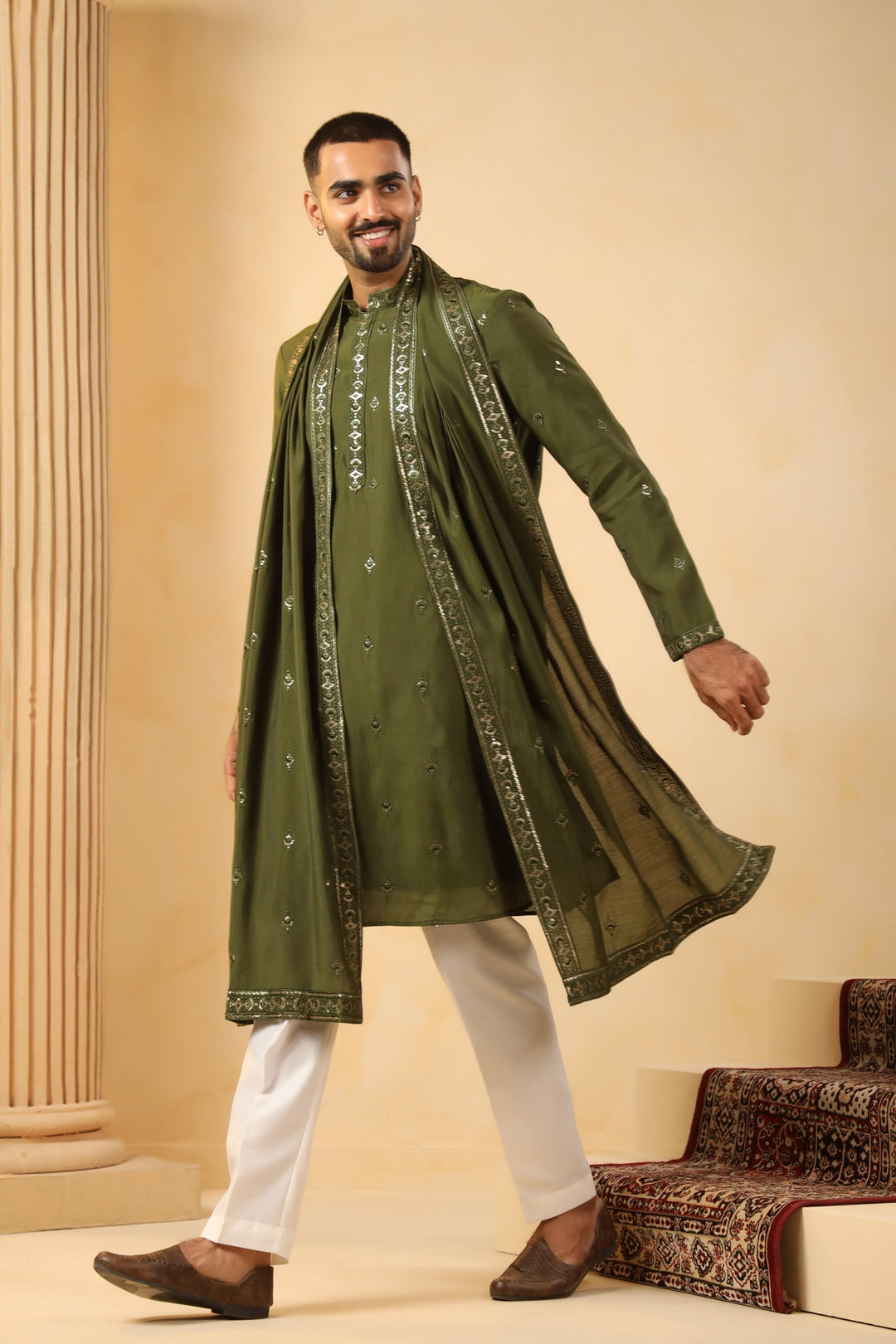 Sequence Green Kurta Set - KM45132D-10