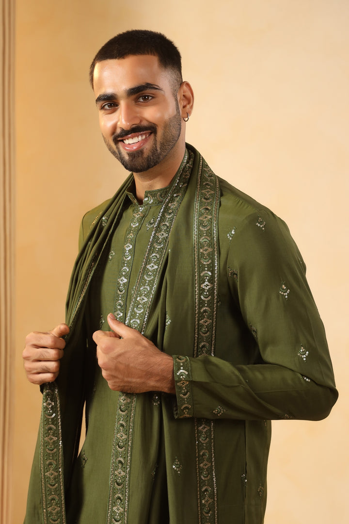 Sequence Green Kurta Set - KM45132D-10