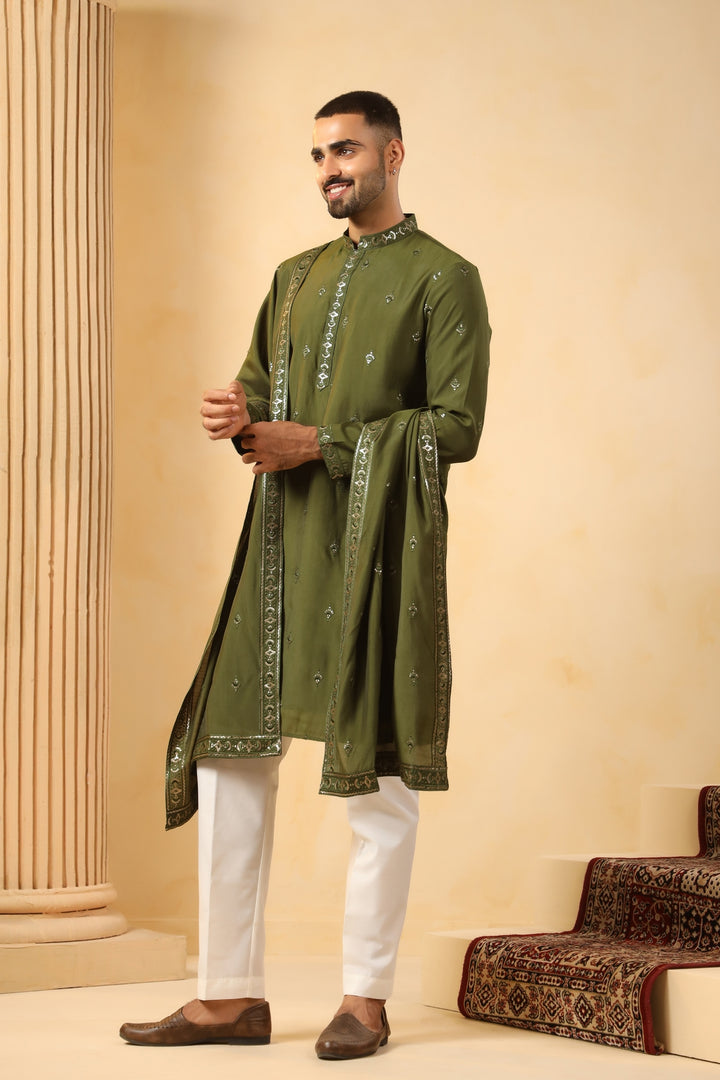 Sequence Green Kurta Set - KM45132D-10