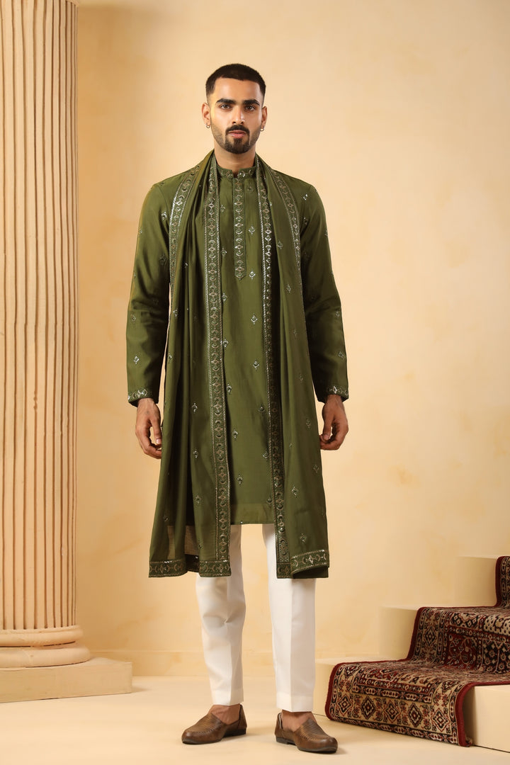 Sequence Green Kurta Set - KM45132D-10