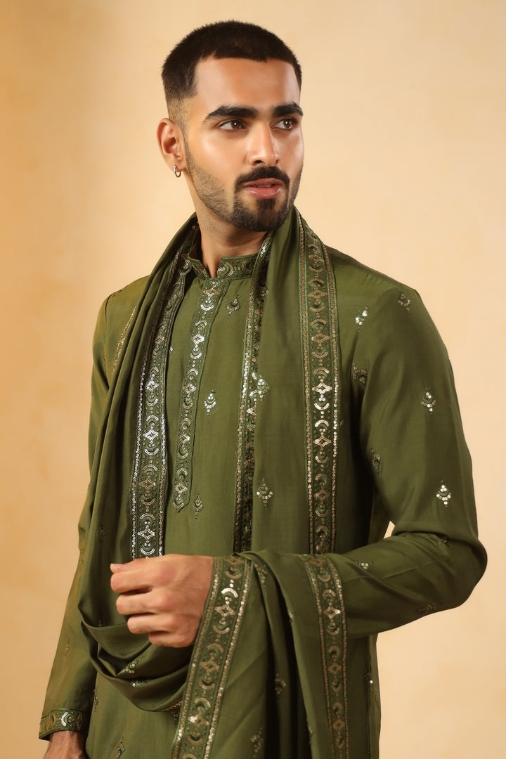 Sequence Green Kurta Set - KM45132D-10