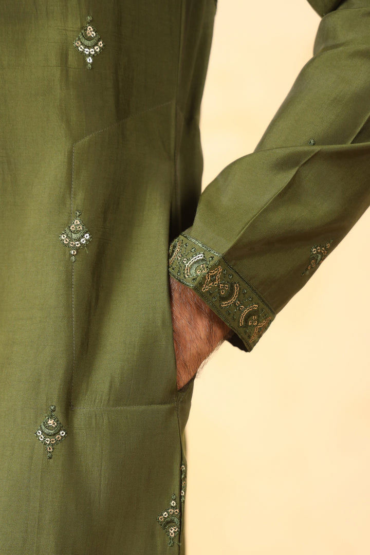 Sequence Green Kurta Set - KM45132D-10