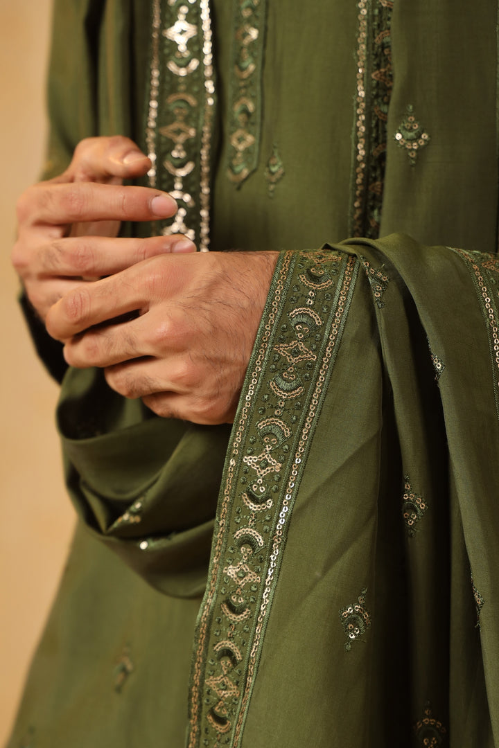 Sequence Green Kurta Set - KM45132D-10