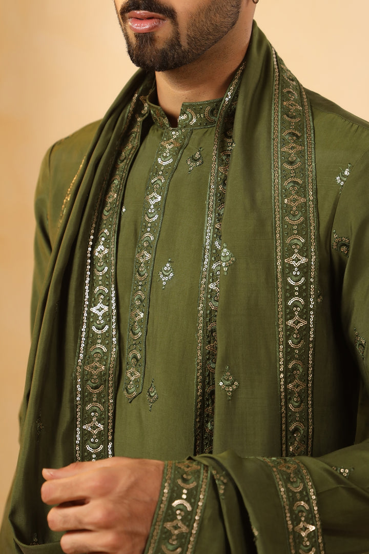 Sequence Green Kurta Set - KM45132D-10